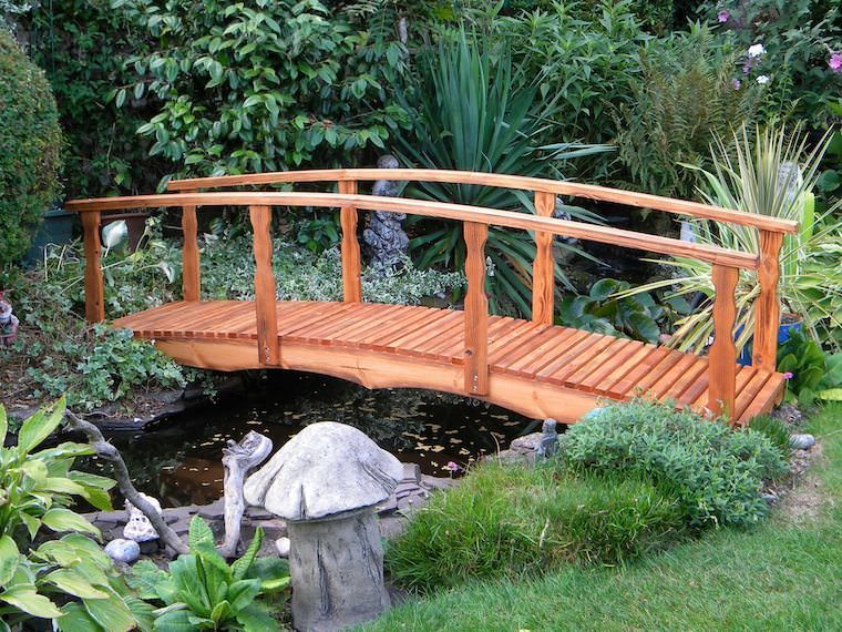 1.8m Ornamental Wooden Garden Bridge